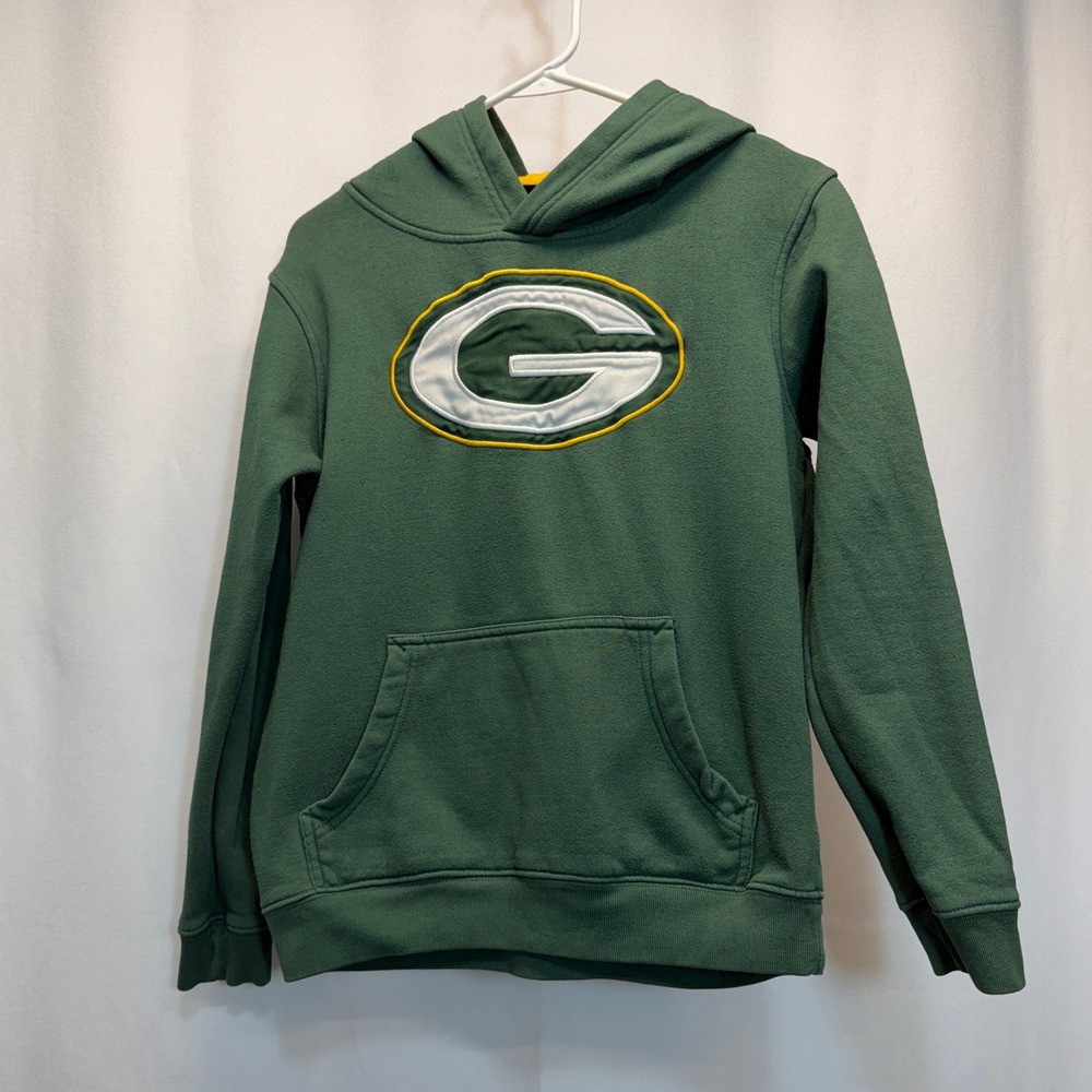 Green Bay Packers NFL Team Apparel Hoodie Youth Large Green Pullover Sweatshirt